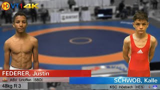 🤼  Wrestling  German Championships 2021 Cadets Freestyle  48kg R 3  FEDERER vs SCHWOB [upl. by Akcirahs]