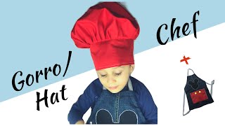 COMO HACER UN GORRO DE CHEF Mandil Mickey MouseMAKE A Chef Hat [upl. by Gyasi]