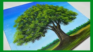 Como Pintar un ARBOL con Acrilico Paso a Paso Muy Facil  Tutorial de Pintura Acrilica 75 [upl. by Atinuj240]