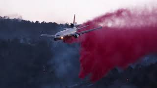 DC10 Air Tanker 911 on Slinkard Fire at Topaz Lake [upl. by Veda911]