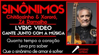 Sinônimos  Chitãozinho e Xororó e Zé Ramalho  Lyric Vídeo Letra da música cantar junto  Karaokê [upl. by Neukam139]