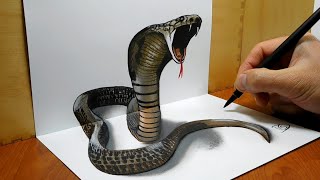 3D Trick Art On Paper Snake [upl. by Ettenuj]