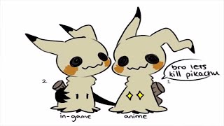 Pokemon Sun and Moon Comic Dub  Anime Mimikyu VS Game Mimikyu [upl. by Edla]