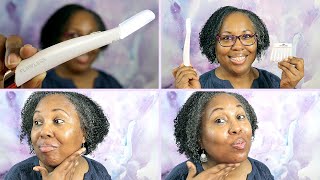 Shaving with the Finishing Touch Flawless Dermaplane Glo  Demo [upl. by Ettigirb688]