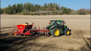 Seeding and Cultivating Spring 2019 Väderstad Rapid 300c amp John Deere 6130R [upl. by Uphemia325]