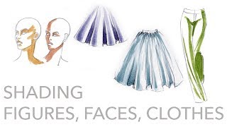 Fashion Illustration Tutorial Shading Figures Faces Clothing [upl. by Bolte200]