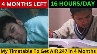 16Hour Timetable That Got Me AIR 247 in 4 Months  iit jee2024 jee2025 iitmotivation [upl. by Atiuqam]