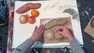 Conte Crayon drawing Demo [upl. by Anertal]