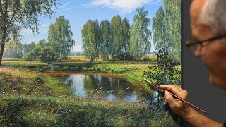 quotRussiaquot Summer landscape Acrylic Artist  Viktor Yushkevich 14 photos in 2020 [upl. by Cawley]