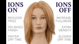 Do ionic hair dryers work Blow dry comparison ions on VS ions off [upl. by Mcgraw525]