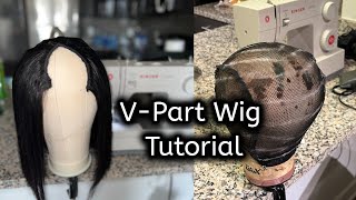 How to Make a V Part Wig With a Sewing Machine Tutorial [upl. by Nuawd513]