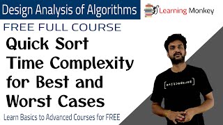 Quick Sort Time Complexity for Best and Worst Cases  Lesson 32  Algorithms  Learning Monkey [upl. by Burnsed]