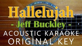 Hallelujah  Jeff Buckley  Leonard Cohen Acoustic Karaoke [upl. by Elreath]