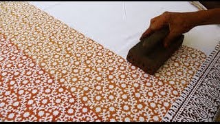 Block Printing of Fabrics Jaipur India [upl. by Olim165]