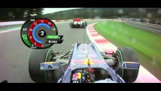 F1 Vettel Crashes Into Button At Spa grand Prix 2010 [upl. by Analak557]