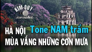 HÀ NỘI MÙA VẮNG NHỮNG CƠN MƯA  KARAOKE  Tone NAM Trầm  EmMi thứ [upl. by Rapsac]