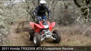 MotoUSA 2011 Honda TRX250X ATV Comparison Review [upl. by Htenaj]