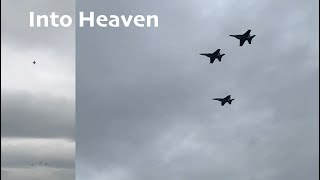 George HW Bush 21 aircraft missing man flyover [upl. by Feetal]