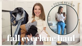 HUGE EVERLANE HAUL Testing Tons of New Denim  Fall Dresses  Dream Pant Basics Perform  more [upl. by Woodhead385]