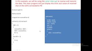 Lecture 23  8051 Serial Communication Interrupt Programming using Embedded CKeil [upl. by Cyndia]