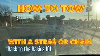 How to tow a vehicle with a strap or chain [upl. by Ardeth368]