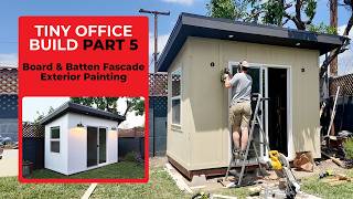 Part 5  Installing Board amp Batten Siding  Building a Tiny Office [upl. by Elleret114]