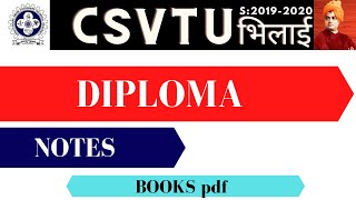 DIPLOMA  NOTES 📕  BOOKS pdf  CSVTU [upl. by Tiraj820]