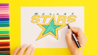 How to draw Dallas Stars Old Logo NHL Team [upl. by England]