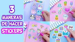 3 Maneras de Cómo Hacer Pegatinas o Stickers Fácil  DIY Stickers [upl. by Akimak62]