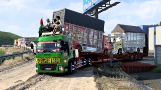 Overloaded Trailer  the most dangerous road  Euro Truck Simulator 2 [upl. by Ennasor605]