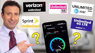 BEST UNLIMITED DATA PLAN HONEST REVIEW  Verizon ATampT TMobile amp Metro [upl. by Streeto875]