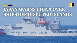 DiaoyuSenkaku islands spat deepens as Japan warns China over coastguard ships in East China Sea [upl. by Millwater]