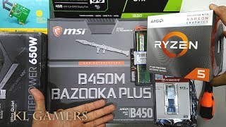 AMD Ryzen 5 3400G msi B450M BAZOOKA PLUS 512GB GTX 1650 Segotep LUX II Gaming PC Build [upl. by Wardieu943]