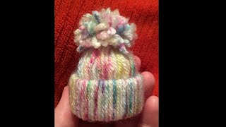 DIY Mini Hat Ornaments using Scrap Yarn amp an empty Toilet Paper Roll [upl. by Donegan47]