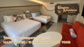 Disneys Contemporary Resort Main Tower Water View Incredibles Room Tour [upl. by Vern717]