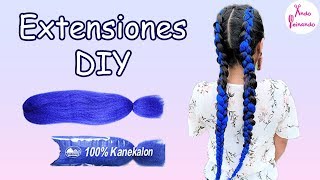 CÓMO HACER TRENZAS CON EXTENSIONES  DIY TRENZAS BOXEADORAS CON CABELLO SINTÉTICO  KANEKALON [upl. by Ewell]