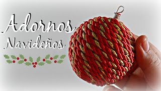 Tutorial Cómo hacer un Adorno de Navidad  Bolas Navideñas Fácil  MundoParty [upl. by Akinoj]