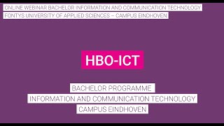 Webinar HBOICT  Fontys ICT [upl. by Donoghue]