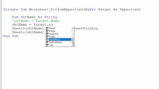 How To Hyperlink to a Hidden Worksheet  Excel VBA [upl. by Carlisle]