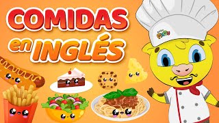 Las Comidas y Bebidas en Inglés  45 Foods Vocabulary [upl. by Nywde]