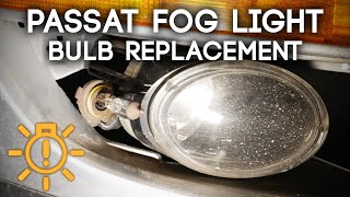 Volkswagen Passat Fog Light Bulb Replacement or LED Bulb Upgrade [upl. by Bilow]