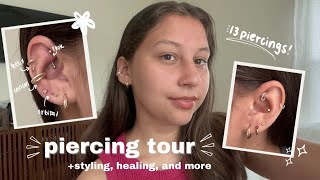 piercing tour amp how i style my ears [upl. by Sivet980]