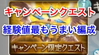 【グラブル 】キャンペーンクエスト 経験値が最もうまい編成 [upl. by Aniral]