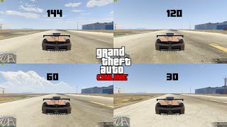 GTA V 30 vs 60 vs 120 vs 144 FPS CAR SPEED RACE HIGHER FPS gives you a racing advantage [upl. by Utham602]