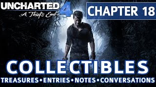 Uncharted 4  Chapter 18 All Collectible Locations Treasures Journal Entries Notes Conversations [upl. by Yeniar952]