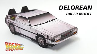 Delorean Paper model  How to make a car from paper Template in description [upl. by Adilen910]