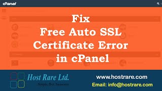 Fix Auto SSL Errors in your cPanel [upl. by Lachman]