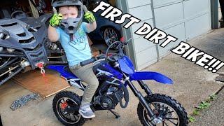 I Bought my 3 YR OLD a DIRT BIKE Syx Moto 50cc Dirt bike Amazon Dirt bike Kids Riding Motorcycles [upl. by Reklaw]