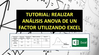 TUTORIAL Realizar un ANÁLISIS ANOVA de un FACTOR utilizando EXCEL [upl. by Valsimot]