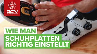 Wie man Schuhplatten richtig einstellt  Pedaleinstellung Klickpedale [upl. by Aikas594]